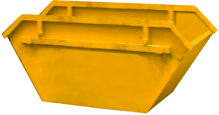 A yellow skip