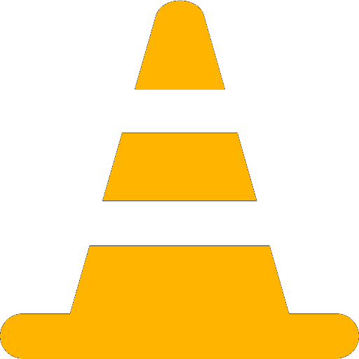 A traffic cone icon, in yellow.