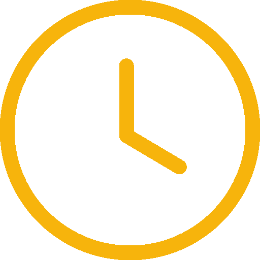 A clock icon, in yellow.