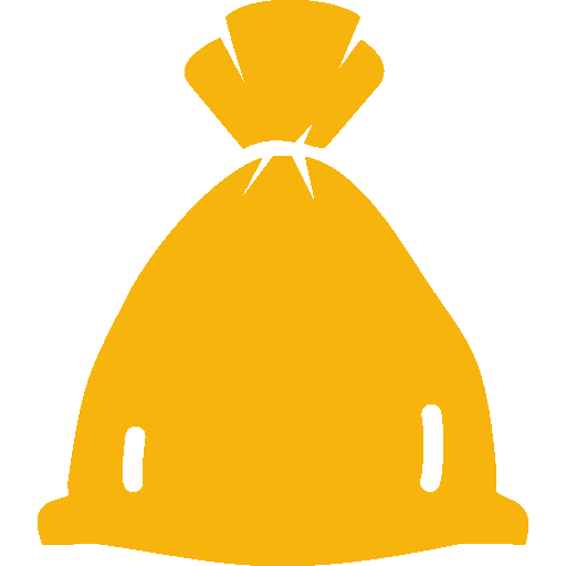 A bin bag icon, in yellow.